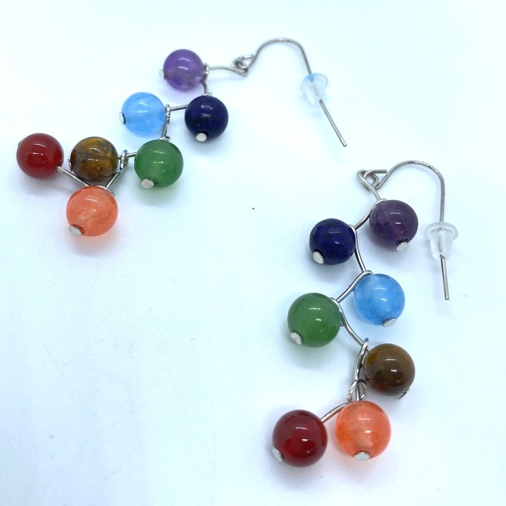 Natural Stone Chaakra Earrings NWOT